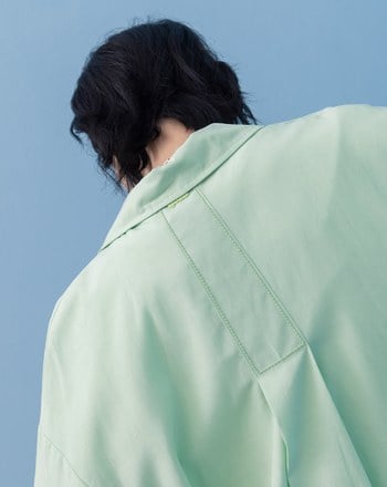 A｜涼感天絲大落肩短袖襯衫(兩色)