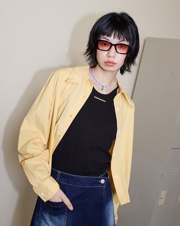 A｜涼感天絲造型調節短版襯衫(兩色)