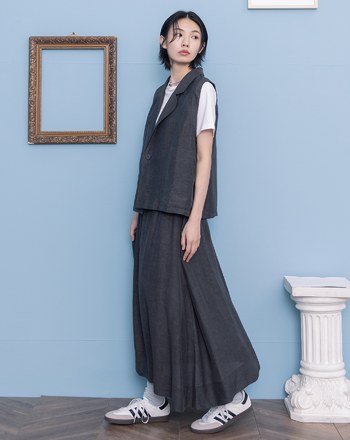 涼感天絲微透感鬆緊圓裙(兩色)