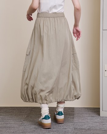 涼感天絲大口袋下擺可調節氣球裙(兩色)