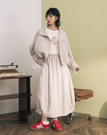 水洗鬆緊下擺氣球裙(兩色)