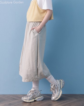 ➤格紋鬆緊氣球裙(兩色)