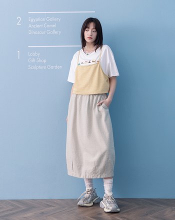 ➤格紋鬆緊氣球裙(兩色)