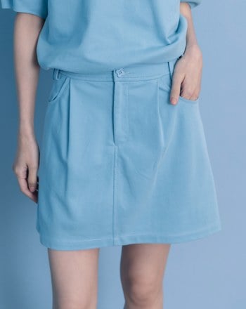 A｜小花釦針織涼感運動短裙(兩色)