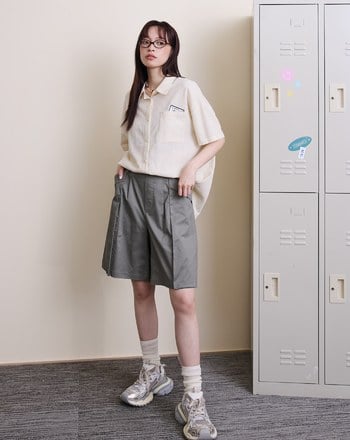 造型反折大口袋五分褲(兩色)