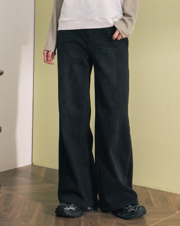 好比例纖長直牛仔直筒褲