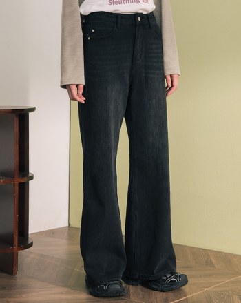 好比例纖長直牛仔直筒褲