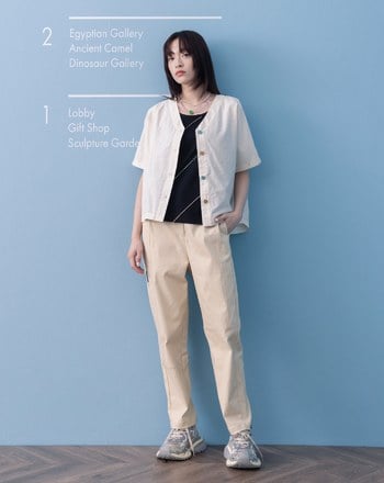 ➤配色壓線造型剪接男友褲(兩色)