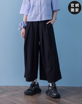 ➤顯瘦彈性八分寬褲(兩色)