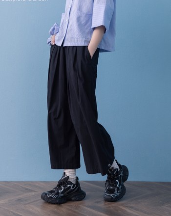 ➤顯瘦彈性八分寬褲(兩色)