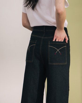 ➤好比例顯瘦剪接直筒牛仔褲(兩色)