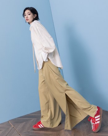A｜冰感抗皺開衩大寬褲(兩色)