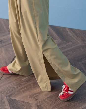 A｜冰感抗皺開衩大寬褲(兩色)