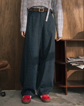 A｜顯瘦剪接水洗涼感廓型褲(兩色)