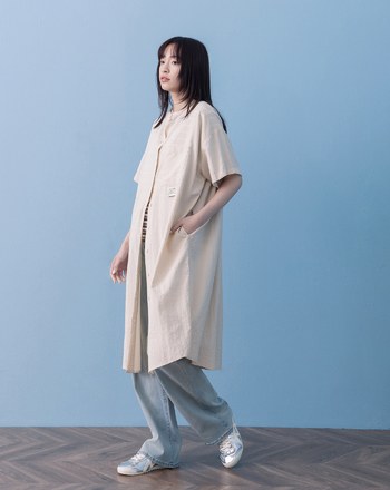 ➤開襟小立領直筒洋裝(兩色)