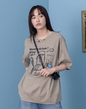 石像開派對澎袖涼感T恤(兩色)