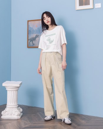 恐龍慶生會打褶造型T恤(兩色)