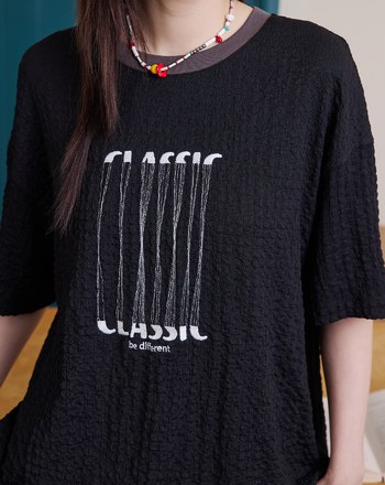 CLASSIC漂浮感繡花皺皺織紋上衣(兩色)