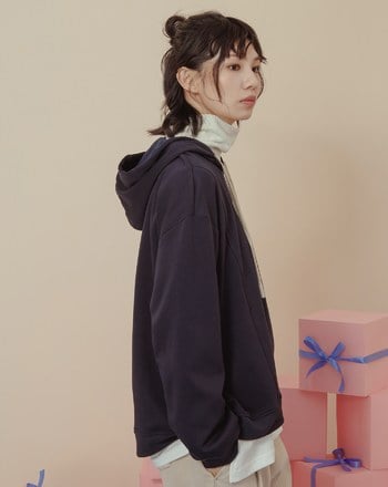 配色帽繩指紋印花帽T(兩色)