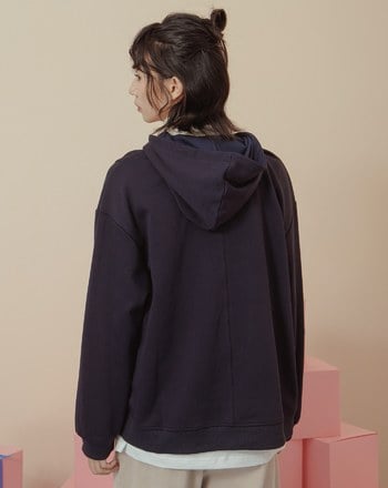 配色帽繩指紋印花帽T(兩色)