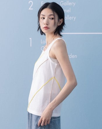 配色密拷邊竹節棉背心(兩色)