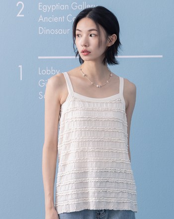 多層次蕾絲細肩帶背心(兩色)