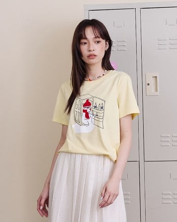 ➤雪人躲冰箱吹冷氣涼感T恤(三色)