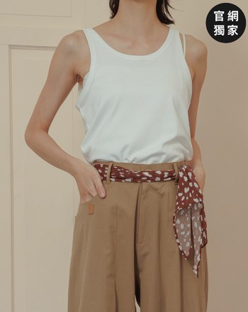 ➤涼感天絲彩色織標無袖背心(兩色)