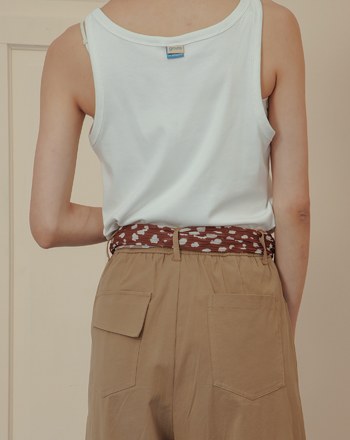 ➤涼感天絲彩色織標無袖背心(兩色)