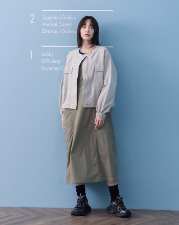 ➤大口袋下擺抽繩圓領拉鍊外套(兩色)