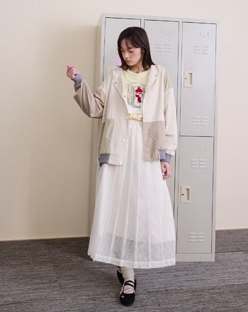 ➤色塊拼接廓型連帽外套(兩色)