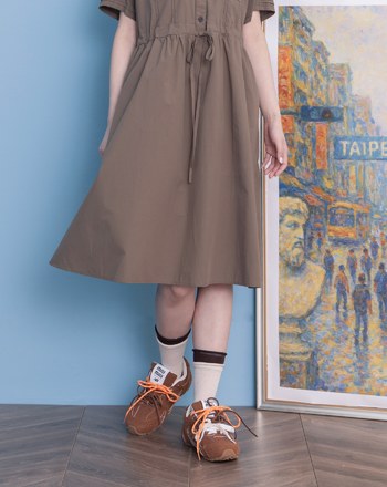 假兩層拼接坑條長襪(兩色)