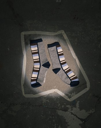 拼接條紋造型長襪(兩色)