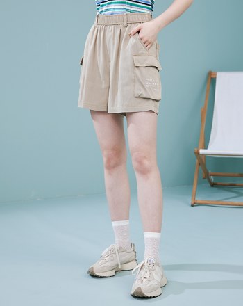 ➤音樂撥放器水洗涼感工裝短褲(兩色)