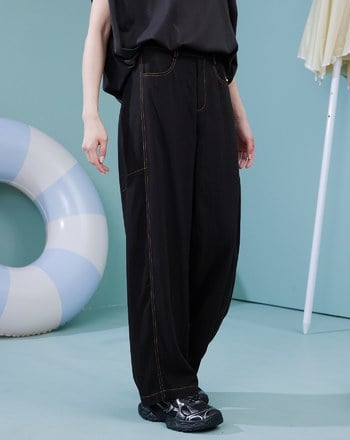 ➤游泳的人車線水洗涼感彎刀褲(兩色)