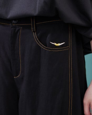 ➤游泳的人車線水洗涼感彎刀褲(兩色)