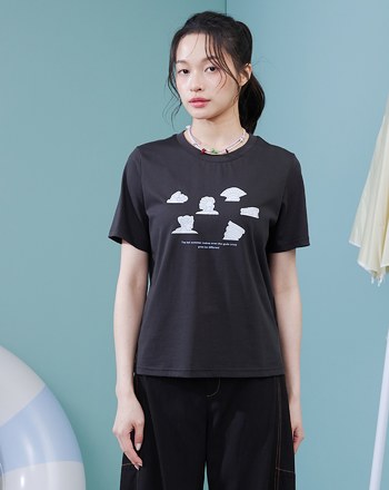 ➤希臘雕像也熱合肩涼感T恤(兩色)