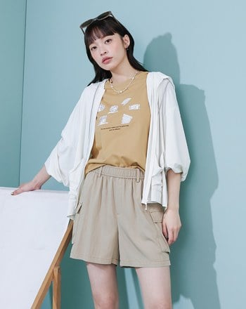 ➤希臘雕像也熱合肩涼感T恤(兩色)