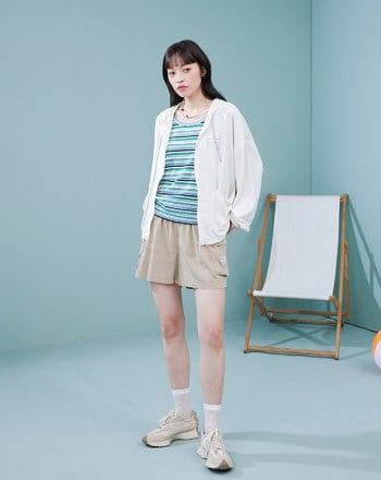 ➤冰Q棉冰感輕盈連帽外套(米白)