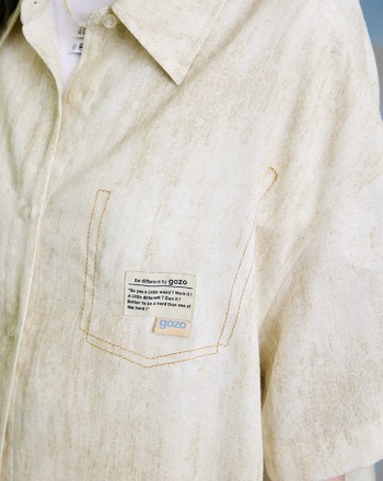 復古暈染傘狀造型短袖襯衫(兩色)