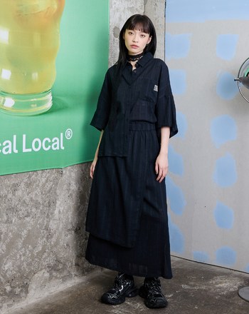 咖啡杯蕾絲緹花純棉擴型襯衫(兩色)