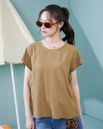 涼感天絲防走光造型上衣(兩色)