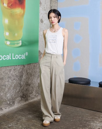 天絲棉涼感直筒大口袋工裝褲(兩色)