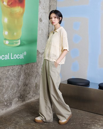 天絲棉涼感直筒大口袋工裝褲(兩色)