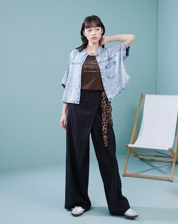 涼感天絲側釦裙片寬褲(兩色)