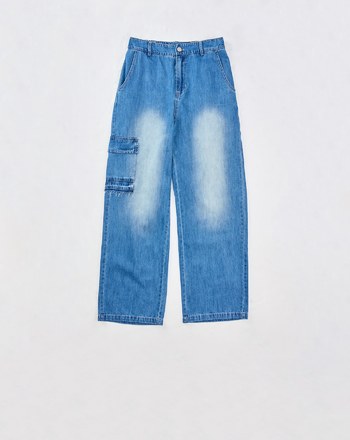 口袋工裝天絲牛仔褲(兩色)