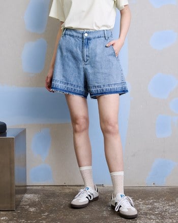 不收邊天絲牛仔短褲(兩色)