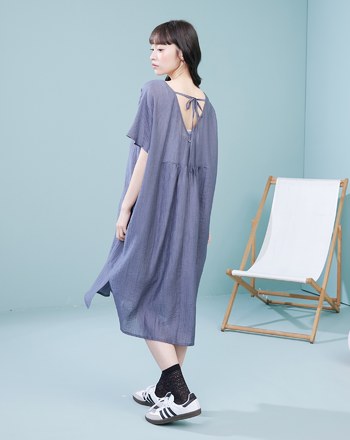 莫代爾輕薄涼感兩件式綁帶洋裝(兩色)