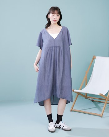 莫代爾輕薄涼感兩件式綁帶洋裝(兩色)