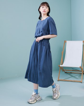 涼感天絲兩穿鬆緊收腰洋裝(兩色)